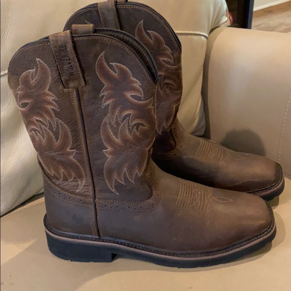 Wolverine Rancher Square-toe Wellington Work Boots